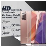 Galaxy Note 20 Tempered Glass Screen Protector + Camera Lens Protector [ 2 + 2 Pack ] [Compatible Fingerprint] [Anti-Scratch] [Case Friendly] Clear HD Protective Film for Samsung Galaxy Note 20