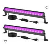 LED Black Light Bar, 38W Blacklight Bars for Glow Party with Switch and Plug, 120Â° Wide Beam Angle Black Lights Strip for Game Room Halloween Parties Bedroom Body Paint Decorations-2Pack