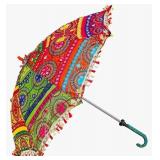 5 Pcs Indian Vintage Decorative Umbrella Sun Parasol Wedding Birthday Party Decoration Lot Of Umbrella Embroidered Umbrella, Multi