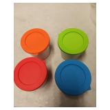 Sophico Container with Silicone Lid Replacement for Ninja Pints and Lids - 4 Pack, 16oz Cups Compatible with NC299AMZ & NC300s Series Ice Cream Maker, Airtight and Dishwasher Safe