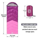 Flantree Sleeping Bag 4 Seasons Adults & Kids for Camping Hiking Trips Warm Cool Weather,Lightweight and Waterproof with Compression Bag,Indoors Outdoors Activities