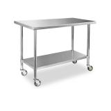 STABLEINK Stainless Steel Table with Caster Wheels 24 x 60 Inches,