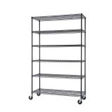 Black Anthracite 6-Tier Steel Wire Shelving Unit (48 in. W x 77 in. H x 18 in. D) - Retail: $214.61