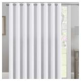 H.VERSAILTEX Patio White Curtains 100x84 Inches for Sliding Door Extral Wide Blackout Curtain Panels Thermal Insulated Room Divider - Grommet Top, 7