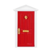 Yardwe 1pc Mini Wooden Door Miniature Wooden Door Furniture Model Fairy Door Opening with Accessories/Tooth Fairy Door for Fairy Tale Education Learning Toy Pretend Playset (Red)