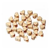 100 Pieces Gold Heart Shape Spacer Beads Small Hole Spacer Beads Metal Loose Beads for Making Bracelet Necklace Earring Accessories DIY Handmade Craft