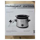 Elite Gourmet MST-250XS Electric Slow Cooker Ceramic Pot, Adjustable Temp, Entrees, Sauces, Stews & Dips, Dishwasher Safe Glass Lid & Crock, 1.5 Quart, Stainless Steel