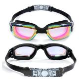 EWPJDK Swim Goggles - 2 Pack Swimming Goggles Anti Fog No Leaking For Adult Women Men