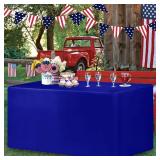 HolidayIdeas 2 Pack Fitted Table Clothes - 48 x 24 Inch - Royal Blue Rectangle Tablecloths for 4 Foot Tables, Polyester Fabric Tablecloth for Trade Show, Craft Show, Party, Birthday