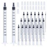 100 Pack 1ml Syringe with Cap for Liquid, 1cc Plastic Small Syringes with Cover, Non-Sterile, No Needle