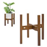 Rnined Adjustable Plant Stand Indoor,Bamboo Mid Century Modern Plants Stands, Stable Plant Holder,Fit 8 9 10 11 12 inch Pots (Pot & Plant Not Included)