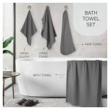 Waffle Bath Towels Sets of 4 Pcs Extral Large 35x70 Inch Bath Towels Hand Towels Washcloths Hair Towel Set Microfiber Bath Towels Quick Dry Lint Free Towel Set for Bathroom Hotel(Gray, Waffle Weave)