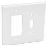 Leviton 88605 2-Gang 1-Toggle 1-Decora/GFCI Device Combination Wallplate, Oversized, Thermoset, Device Mount, White,1 Pack