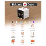 Ticktime Cube Pomodoro Timer, Productivity Timer, Pause & Resume, Mute, Vibration & Adjustable Sound Alert, for Task, Work, ADHD, ADD, Meeting, 1/3/5/10/15/25/45/60min & Custom Countdown - White