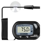 Simple Deluxe LCD Digital Aquarium Thermometer, Reptile Fish Tank Water Terrarium Temperature with Suction Cup for Turtle