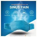 Sinus Relief Mask - Moist Heat for Allergy Pressure - Cold or Warm - Microwavable Ice Pack for Migraine Headache Pain, Self Care Spa Gifts, Relaxation, Weighted Sleep Mask, Eye Pillow, Men or Women