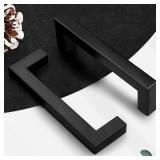 Probrico 6 Pack| Black Cabinet Handles 4 Inch(102mm) Hole Centers Drawer Pulls Stainless Steel Kitchen Cabinet Handles Matte Black Square Drawer Handles Modern Cabinet Hardware