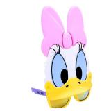 Sun-Staches Disney Official Daisy Duck Sunglasses Costume Accessory, UV400 Lenses, Yellow Frames with Pink Bow Mask, One Size Fits Most