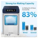 Aeitto Nugget Ice Maker Countertop, 55 lbs/Day, Chewable Ice Maker, Rapid Ice Release in 5 Mins, Auto Water Refill, Self-Cleaning, Stainless Steel Housing Ice Machine - Retail: $137.9