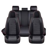 Coverado Car Seat Covers Full Set, Seat Covers for Cars, 5 Seats Car Seat Protector, Car Seat Cover, Breathable Car Seat Covers Front Seats Back Seats, Car Seat Cushion Fit for Most Cars Black & Red -