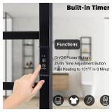 Towel Warmer Heated Towel Bar-Rack - Nopwer Bathroom Wall Mounted Electric Towel Drying Plug-in Matte Black 8 Bars - Retail: $110.78