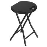 TAVR Furniture Portable Folding Chair with Handle, Heavy Duty Round Fold Stool Chair with 500lbs Capacity for Adults, 18 Inch Foldable Stool for Dorm, Kitchen, Vanity, Church and Outdoor use