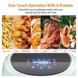 VILIWIN Air Fryer 8 Preset Menus 4.5 QT Digital Airfryer Easy to Use with Adjustable Temperature Control 30 Minute Timer Nonstick Tray Auto Shutoff 1400W Hot Air Fryer Black