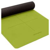 Heathyoga Eco Friendly Non Slip Yoga Mat, Body Alignment System, SGS Certified TPE Material - Textured Non Slip Surface and Optimal Cushioning,72"x 26" Thickness 1/4" Grass Green