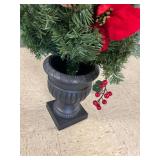 Home Accents Holiday 4.5 ft. Berry Bliss Potted LED Pre-Lit Artificial Christmas Tree