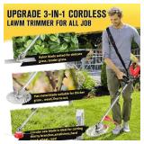 Dragro 12 inch Electric Weed Wackerï¼3-in-1 Cordless String Trimmer with 2 Pcs 4.0Ah Battery Poweredï¼Edger Lawn Tool with 3 Types Bladesï¼Electric Weed Grass Trimmer Tool for Garden and Y