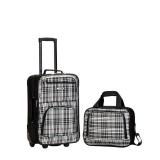 Rockland Rio 2pc Softside Carry On Luggage Set - Black Cross - Retail: $168.43