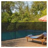 Elevens Pool Fence 4 x 12-Feet Swimming Pool Fences for In Ground Pools,Outdoor Pool Safety Fencing Black