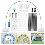 RUBFAC Balloon Arch Stand, 10ft Wide Adjustable Balloon Arch Kit Adjustable Frame with Water Fillable Base for Wedding Birthday Baby Shower Decoration Halloween Christmas Party Supplies