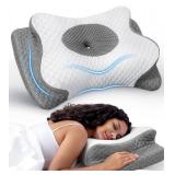 No More Aches Neck Pillow for Pain Relief, Adjustable Cervical Pillow for Neck Support with Armrest, Odorless Ergonomic Butterfly Memory Foam Pillows,Orthopedic Bed Pillow Side Back Stomach Sleeping