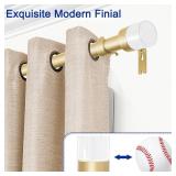 Gold Curtain Rods for Windows: 1 Inch Diameter Heavy Duty Adjustable Curtain Rod 48" to 86", Decorative Window Curtain Rods with Modern Acrylic End Cap Finials,Window Drapery Rod for Bedroom