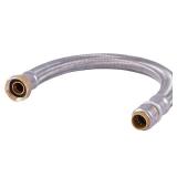 SharkBite Max 1/2 Inch x 3/4 Inch FIP x 18 Inch Stainless Steel Braided Flexible Water Heater Connector, Push to Connect Brass Plumbing Fitting, PEX Pipe, Copper, CPVC, PE-RT, HDPE, UR3068FX18