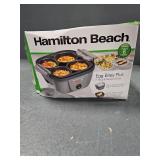 Hamilton Beach 6-in-1 Electric Egg Cooker for Hard Boiled Eggs, Sous Vide Style Egg Bite Maker and Poacher, 5.25" Non-Stick Skillet for Omelets, Scrambling & Frying, Grey (25510)