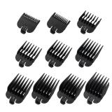 Clipper Guards Set Fits for Most Wahl Clippers and Babyliss FX870, Clipper Guides Replacement - 1/16" to 1", 10 Piece Set, Black Color