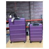 Skyline 2 Piece Hardside Checked Spinner Luggage Set - Purple Potion