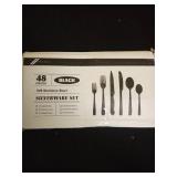 48 Pieces Black Silverware Set, Black Flatware Set with Steak Knives, Food-Grade Stainless Steel Cutlery Set for 8, Tableware Eating Utensils, Dishwasher Safe Retail $41.24