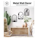 Sokurdeg Boho Black Metal Wall Decor Black Minimalist Wall Art Large Bohemian Line Metal Wall Art Black Boho Wall Art for Bedroom Bathroom Living Room (3 Pack, 12 x 17 in) Retail $37.49