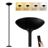 Bricosmocon Stepless Dimmable Floor Lamp,30W 3000LM Super Bright LED Torchiere Floor Lamps with Remote & Touch Control,71 in Tall Modern Standing Lamp for Living Room Bedroom Office,2700k-6500k,Black 