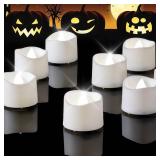 Homemory Pure White Flameless LED Tea Lights Candles, 200+Hour Battery Operated Fake Electric Votive Candles TeaLights for Christmas, DIY Mood Lighting, Party, Holiday, Funeral, Home Decor, 12-Pack Re