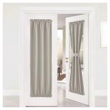 NICETOWN Door Curtains - Privacy Blackout French Door Curtains, 25 x 72 Inch Thermal Insulated Storm Door Curtains for Glass Window, Thermal Insulated Door Shade for Bedroom, 1 Panel, Natural Retail $