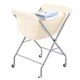 ELYKEN Laundry Cart with Wheels, 33âH Easy Rolling Laundry Hamper with Removable Liner Bag, Sturdy Metal Frame Clothes Basket with 4 Casters and 2 Brakes