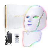 SDKWDH Led Face Mask Light Therapy, Red Light Therapy for Face, 7-1 Colors LED Facial Skin Care Mask - Retail: $79.25