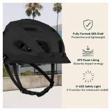 Retrospec Lennon Bike Helmet with LED Safety Light Adjustable Dial & Removable Visor - Adjustable Bicycle Helmet for Adult Men & Women - Matte Black One Size