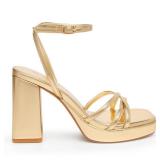 Trary Gold Heels, Square Toe Gold Shoes for Women Dressy, Gold Heel Strappy Heels for Women, Chunky Heels, Gold Platform Heels, Block Heels for Women, High Heels Wide Feet, Sandal Heels, Thick Heels