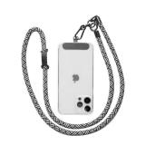 Cell Phone Lanyard,Nylon Crossbody Lanyard Outdoor Climbing Rope Neck Phone Lanyard,Key Holder & ID Card Holder Crossbody,Phone Strap Compatible with All Smartphone (Black White)