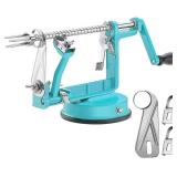 Apple Peeler Corer, Long lasting Chrome Cast Magnesium Alloy Apple Peeler Slicer Corer with Stainless Steel Blades and Powerful Suction Base for Apples and Potato(Blue)